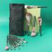 Makeup Brushes 14Pcs/Set Fan Brush Soft Fine Bristle Easy to Clean Safe Reused Professional Beauty Accessory Lightweight Green Tube Fan Makeup - Buy Online on GoSupps.com