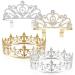 4 Pcs Prom King and Queen Crowns for Men Women Baroque Queen Crown Tiara Crystal Headband King Metal Crowns Homecoming Gothic Costume Wedding Bridal Accessories for Birthday Party Favor (Exquisite)