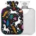 Naanle unicorn flowers heat bottle with reference warm and cold therapy Transparent hot water bottle 1l warm head for bed handfoot heat pain relief