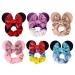 SHURIL Hair Scrunchies 6 Pcs Mouse Ear Scrunchies Sparkle Sequins Mouse Hair Bands Soft Velvet Ponytail Holders Elastic Rubber Bands Cute Bow Hair Ties For Thin Or Thick Hairs For Women Girls Adult Kids Christmas Party D...