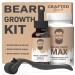 Crafted Beard Growth Kit - The Best Beard Growth Kit - Grow A Thicker Fuller Beard - Beard Growth Oil, Beard Roller, Beard Growth Vitamins (1 Month Kit) 3 Piece Set