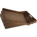 Dark Wood Serving Tray Set - 5-Piece Nested Breakfast & Organizing Trays | Multi-Purpose Wooden Trays for Serving Catering & Bathroom D cor - Dark Brown - Buy Online on GoSupps.com