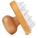 GranNaturals Wooden Shampoo Scrubber Brush - Shower Scalp Massager for Men & Women - Exfoliating Head Massager with Silicone Bristles for Healthy Scalp and Dandruff Removal - Buy Online on GoSupps.com