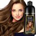 Chestnut Brown Hair Dye Shampoo for Women & Men Chestnut Brown Hair Color Shampoo - Herbal Ingredients 100% Gray Coverage 500ML/16.9Fl Oz