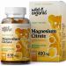 Wild & Organic Magnesium Citrate Gummies - Daily Dietary Supplement to Support Bone Muscle Function & Cognition - Natural Sleep Support Energy Booster Vegan Non-GMO 400mg 60 Orange-Flavored Chews