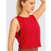 CRZ YOGA Pima Cotton Cropped Tank Top for Women - Sleeveless Athletic Yoga Shirt | Deep Armhole - Festival Red | Medium - Buy Online on GoSupps.com