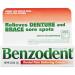 Benzodent Dental Pain Relieving Cream for Dentures and Braces 0.25 oz tube (Pack of 18)