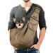 Lynee dog carrier bag pet adjustable shoulder bag transport bag for pets breathable transport bag for cats and dog -owned for walking activities in the outside (Khaki)