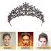 Baroque Queen Crystal Wedding Crown | Vintage Gothic Headband for Women | Luxury Headpiece for Wedding, Prom & Halloween Costume - Black - Buy Online on GoSupps.com