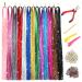 Hair Tinsel Kit 47 Inch 13 Colors Hair Tinsel Extensions With Tools 2600 Strands Fairy Hair Tinsel Heat Resistant For Women Girls Sparkling Christmas New Year Halloween Cosplay Party (13 pcs/pack) 13 Color/pack