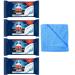 4X Duck Fresh Brush Refills (4 Packs 48 Flushable Cleaning Pads)-Biodegradable- Duck Toilet Bowl Cleaner- with Microfibre Cleaning Cloth 4X Duck Brush Refill + Microfibre Cloth