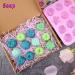 Sakolla 3 Pack Flower Soap Molds - 12 Cavities, Various Shapes - Ideal for Soap, Lotion Bars, Bath Bombs, and Chocolate Candy - Buy Online on GoSupps.com