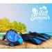 Cozia Design Full Face Snorkel Set - Blue, Adult Size Large-X-Large | 180 Panoramic View, Anti-Fog, Anti-Leak - Includes Adjustable Swim Fins - Buy Online on GoSupps.com