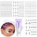 Remione glitter stones Self-adhesive with glitter face set 430 piece of street stones and 50ml face glitter gel glitter make-up for festival party facial make-up body nails lips (white)