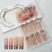 Shop Glossy Brown Leopard Print French Tip Press On Nails - 24pcs Long Square Acrylic Nails with 3D Bow Designs | Cute Full Cover Glue-On Nails for Women - Buy Online on GoSupps.com