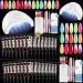 Morovan Poly Gel Nail Kit with U V Lamp and Drill 15 Colors 30g 1fl.oz Poly Gel for All Seasons Poly Nail Gel Kit All-in-One Poly Gel Kit Nail Extension Gel with Slip Solution for Poly Gel Nails and 100Pcs Dual Forms