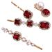 Vintage Ruby Red Crystal Pearl Gold Bobby Pins Set | Decorative Hair Slides Clips for Women - Buy Online on GoSupps.com