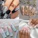 Flower Nail Stickers 10 Sheets 3D Embossed Hibiscus Flower Nail Art Stickers Self Adhesive Nail Decals Floral Nail Art Design Decoration for Women Girls (Gold Silver Pink White) - Buy Online on GoSupps.com