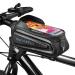 WATERFLY Bike Front Frame Bag: Bike Top Tube Phone Mount Bag Cycling Waterproof Phone Holder Pouch Bicycle Handlebar Pouch Black 1