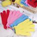 4 Pairs Exfoliating Bath Gloves | Double Sided Scrub Mitts for Shower and Spa | Body Scrubber Glove Set in Yellow, Red, Pink, Light Blue - Buy Online on GoSupps.com