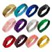 12 Pack Sequin Headbands Elastic Stretch Sparkly Fashion Headband for Teens Girls Women Hairband Sport Head Band Party Favors Muticolored Multi-colored