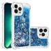 Tivenfezk Nadoli Glitzer Treisand Shell for iPhone 15 Pro Max silicone shockproof mobile phone cover Transparent TPU bumper protective cover liquid transparent quicksand case iPhone 15 per max blue