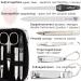 Three Swords 8-Pcs Manicure Set 'Roma' | High-Quality Nail Care in White-Black Synthetic Leather Case | Includes Nail Scissors Clippers Tweezers & Glass Files - Buy Online on GoSupps.com