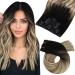 Moresoo clip in extensions real hair cheap black hair extreme real hair clips black to brown with medium blonde extensions real hair clip 50cm #1b/6/22 7PCs 80g 50 cm #1b/6/22