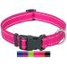 Dey-Premium dog collar nylon reflective adjustable for small and large dogs many colors and sizes collar dog puppy dog neck straps cat neck puppy neck pink pink S s -1.5x 27-37 cm pink reflecting
