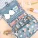 Waterproof Hanging Toiletry Bag | Portable Makeup Pouch with Handle and Hook - Blue | Travel Organizer for Women and Girls - Buy Online on GoSupps.com