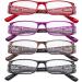 Eyekepper 4 Pack Women's Floral Laser Pattern Reading Glasses with Crystals - Stylish +1.75 Prescription Mix - Buy Online on GoSupps.com