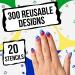 Custom Body Art Airbrush Nail Stencils - Design Series Set 1 - 260 Unique Designs - Buy Online on GoSupps.com