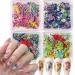 4Box 3D Dried Flowers Nail Art Stickers Natural Dry Flowers Nail Stickers Decals Mix Tiny Flower Petals Nail Stickers Crafts for Women Colorful Floral Dried Flowers Designs DIY Manicure Decorations