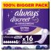 Always Discreet Incontinence Slip Inserts Women Ultimate Nacht (16 Tie) Big Pack strong protection which you hardly feel 16 pieces (1 Pack) - Ultimate Night