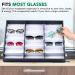ProSource 18 Slot Sunglasses Organizer Box | Fabric Lined Display Case with Snap Close for Safe Storage - Buy Online on GoSupps.com