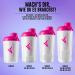 Women Protein Shaker 700 ml - Amityunion Deluxe Leak-proof BPA Free Cup with Sieve & Scale - Pink/White Fitness Shaker for Creamy Protein Drinks - Buy Online on GoSupps.com