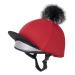 LeMieux Pom Pom Horse Riding Hat Silk with 4 Way Stretch Fabric Coordinates with Base Layers & Saddle Pads - Equestrian Headgear Chilli One Size