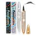 ICORIC Liquid Eyeliner Pen Waterproof Magic Self-adhesive Long-Lasting Eyelash Glue Pen Non Magnetic No Blooming Quick Drying Magnetic Eye Liner Black Pack of 2 Gold+Black