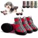 Zweitea dog shoes for small dogs breathable network fabric paw protection zip slip slip -resistant reflective outside area boots with robust sole for pet chihuahua red 4#: 1.69 "x1.89" (W*l) red