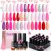 beetles Gel Polish Nail Set 20 Colors Alluring Sweetie Collection Nude Pink Purple Glitter Red Manicure Kit with Base Glossy and Matte Top Coat