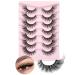 False Eyelashes Wispy Cat Eye Lashes Russian Strip Lashes That Look Like Extensions Fox Eye Lashes D Curl Fake Lashes Pack 7 Pairs by Goddvenus E-cat eye