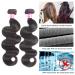 Body Wave Brazilian Human Hair Bundles with Closure - 10/12/14+10 Inch Virgin Hair Weave Extension Bundle with 4x4 Lace Closure - 12A Unprocessed Weft - Natural Color - Buy Online on GoSupps.com