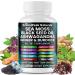 Sea Moss Black Seed Oil Ashwagandha Ginger Burdock Bladderwrack Turmeric & Vitamin C Vitamin D3 with ACV Elderberry Chlorophyll Dandelion Yellow Dock Vegan Capsules - 60 Count 60 Count (Pack of 1)