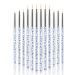SIBBA 12-part eyeliner brush set with fine pointed applianter eyes angled thin palette liner brush brushes acrylic rods for water-activated make-up facial paint nail future pencil (silver)
