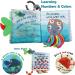 Fish Soft Cloth Book for Babies and Toddlers - Jungle Farm Animals Theme with Teether Ring and Rattle Toy - Buy Online on GoSupps.com