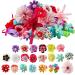 Baby Hair Ties for Toddler Girls  50 PCS Elastic Hair Ties for Girls  Cute Flower Hair Ties Baby Hair Ties for Infants Ouchless  Soft Seamless Cotton Hair Ties GirlsSoft Seamless Ponytail Holders