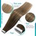 FSHINE Double-Sided Tape Extensions - 45cm Dark Brown to Caramel Blonde Balayage 20 PCS Remy Human Hair 50g #4/4/4 - Premium Quality Hair Extensions - Buy Online on GoSupps.com