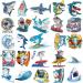 Ooopsiun Shark Temporary Tattoos for Boys - 12 Sheets Ocean Shark Birthday Party Decorations Supplies Favors for Boys Kids