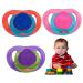 3 pieces of silicone pacifiers in pink violet and red non-toxic pacifier for unisex baby girl 0 6 months red blue green purple pink