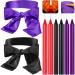 Coume 8 Pcs Low Temperature Candles Silk Blindfold Wax Play Candles Romantic Candles Long Thin Drip Candles Satin Eye Mask Sleeping Covers Blindfolds for Couple (Purple Black) 150 cm